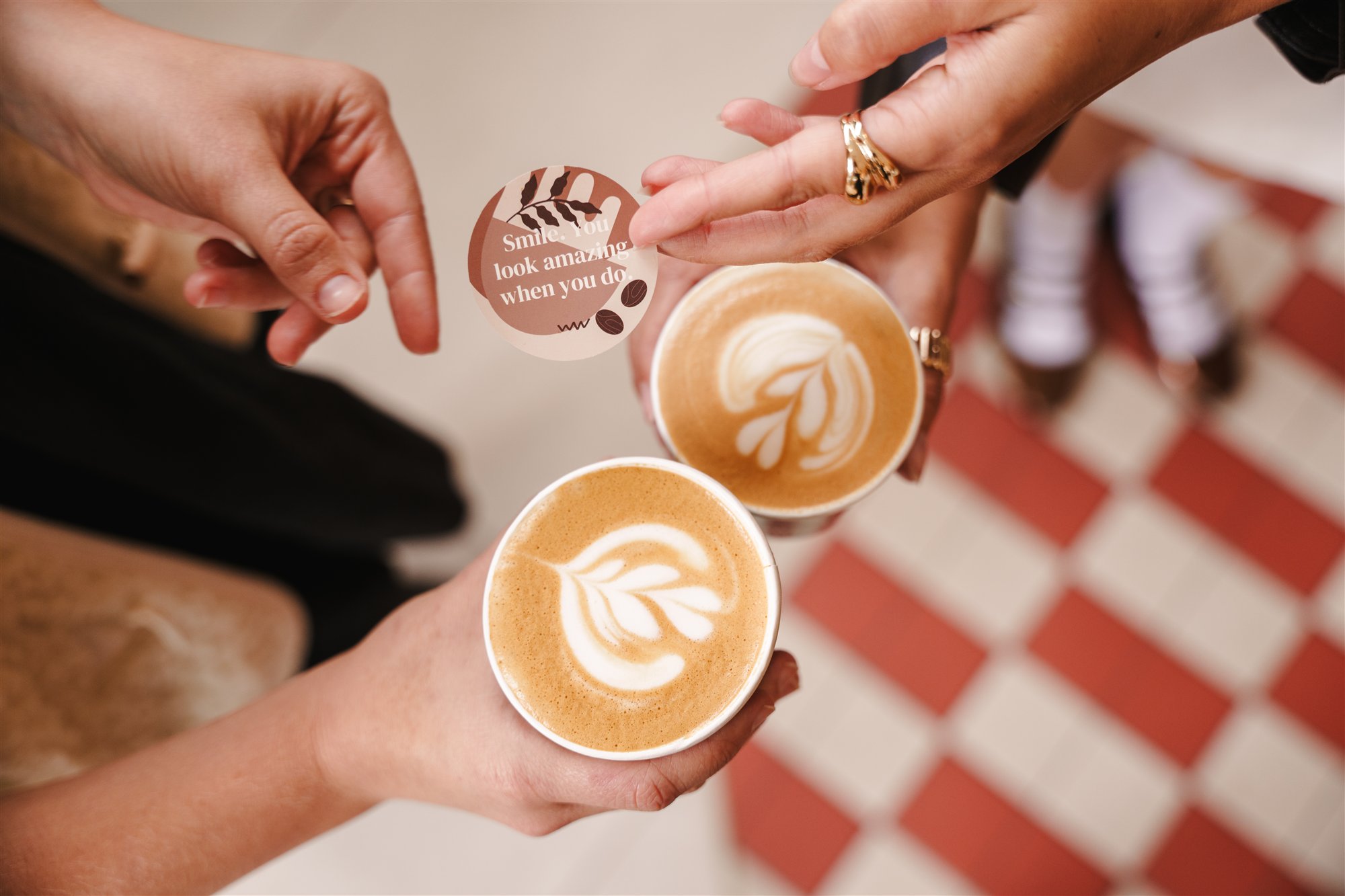 LuckySip message cards and a coffee moment